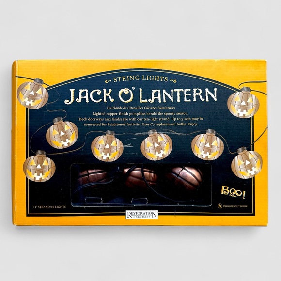 Restoration Hardware Other - Restoration Hardware Jack O’ Lantern String Lights Copper Pumpkins – Halloween